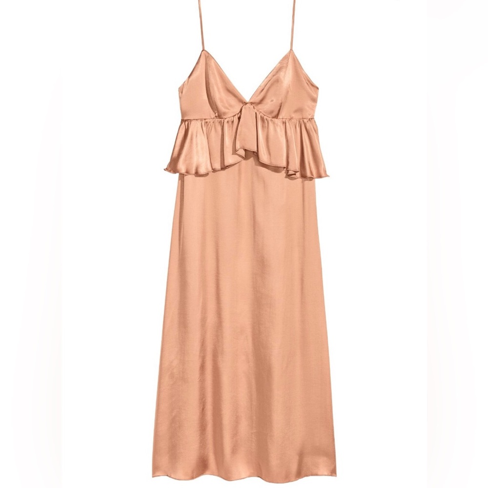 Satin Dress V-neck